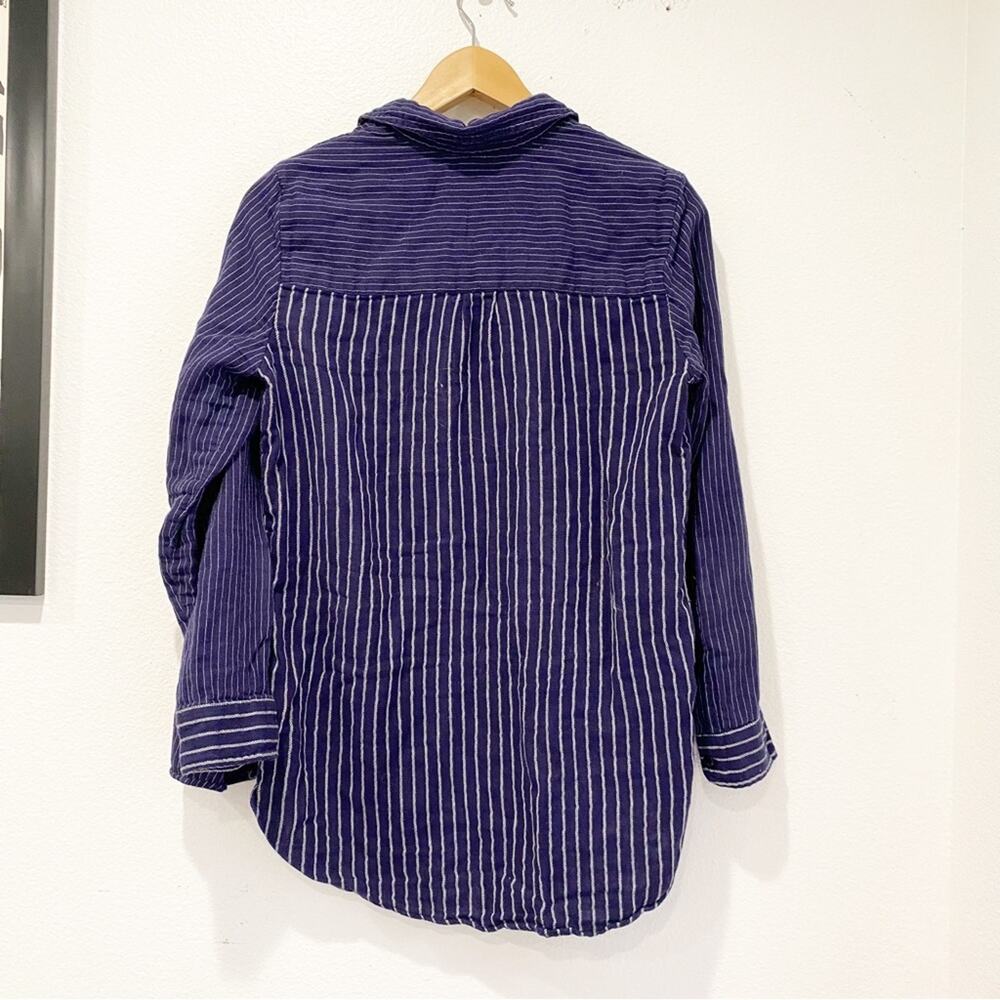 Madewell Women's Blue Striped Button Front Shirt sz XS - Picture 5 of 6